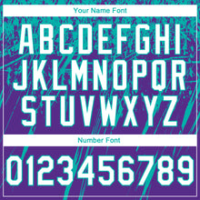 Load image into Gallery viewer, Custom Stitched Purple White-Aqua 3D Pattern Design Splash Grunge Art Sports Pullover Sweatshirt Hoodie