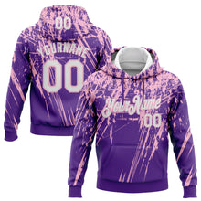 Load image into Gallery viewer, Custom Stitched Purple White-Light Pink 3D Pattern Design Splash Grunge Art Sports Pullover Sweatshirt Hoodie