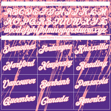 Load image into Gallery viewer, Custom Stitched Purple White-Medium Pink 3D Pattern Design Splash Grunge Art Sports Pullover Sweatshirt Hoodie