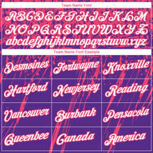 Load image into Gallery viewer, Custom Stitched Purple White-Neon Pink 3D Pattern Design Splash Grunge Art Sports Pullover Sweatshirt Hoodie