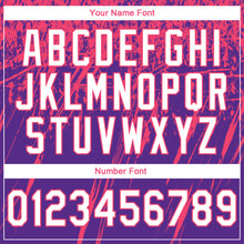 Load image into Gallery viewer, Custom Stitched Purple White-Neon Pink 3D Pattern Design Splash Grunge Art Sports Pullover Sweatshirt Hoodie