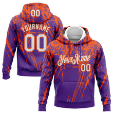 Load image into Gallery viewer, Custom Stitched Purple White-Orange 3D Pattern Design Splash Grunge Art Sports Pullover Sweatshirt Hoodie