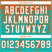 Загрузить изображение в средство просмотра галереи, Custom Stitched Aqua White-Orange 3D Pattern Design Splash Grunge Art Sports Pullover Sweatshirt Hoodie