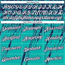 Загрузить изображение в средство просмотра галереи, Custom Stitched Aqua White-Navy 3D Pattern Design Splash Grunge Art Sports Pullover Sweatshirt Hoodie