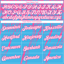 Laden Sie das Bild in den Galerie-Viewer, Custom Stitched Sky Blue White-Pink 3D Pattern Design Splash Grunge Art Sports Pullover Sweatshirt Hoodie