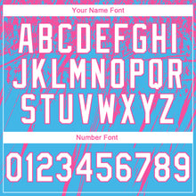 Laden Sie das Bild in den Galerie-Viewer, Custom Stitched Sky Blue White-Pink 3D Pattern Design Splash Grunge Art Sports Pullover Sweatshirt Hoodie