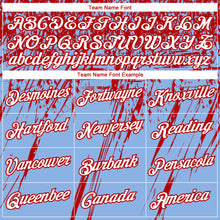 Load image into Gallery viewer, Custom Stitched Light Blue White-Red 3D Pattern Design Splash Grunge Art Sports Pullover Sweatshirt Hoodie