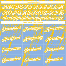 Load image into Gallery viewer, Custom Stitched Light Blue White-Yellow 3D Pattern Design Splash Grunge Art Sports Pullover Sweatshirt Hoodie