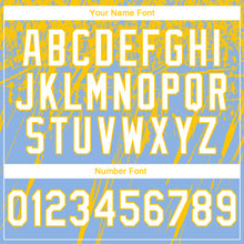 Load image into Gallery viewer, Custom Stitched Light Blue White-Yellow 3D Pattern Design Splash Grunge Art Sports Pullover Sweatshirt Hoodie