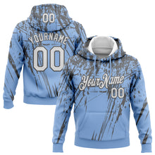 Загрузить изображение в средство просмотра галереи, Custom Stitched Light Blue White-Steel Gray 3D Pattern Design Splash Grunge Art Sports Pullover Sweatshirt Hoodie