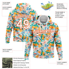 Laden Sie das Bild in den Galerie-Viewer, Custom Stitched White Orange 3D Pattern Design Fruit Sports Pullover Sweatshirt Hoodie