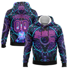 Load image into Gallery viewer, Custom Stitched Black Purple-Pink 3D Pattern Design Magic Mushrooms Over Sacred Geometry Psychedelic Hallucination Sports Pullover Sweatshirt Hoodie
