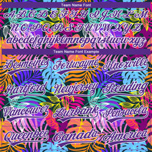 Load image into Gallery viewer, Custom Stitched Purple White 3D Hawaii Palm Trees Sports Pullover Sweatshirt Hoodie