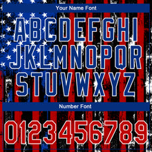 Load image into Gallery viewer, Custom Stitched Black Red Royal-White 3D Distressed American Flag Sports Pullover Sweatshirt Hoodie