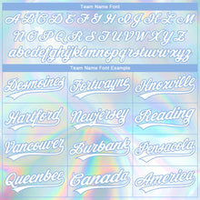 Laden Sie das Bild in den Galerie-Viewer, Custom Stitched White Light Blue 3D Pattern Design Abstract Trendy Holographic Vaporwave Style Sports Pullover Sweatshirt Hoodie