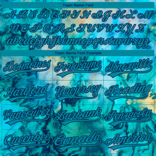 Laden Sie das Bild in den Galerie-Viewer, Custom Stitched Tie Dye Teal-Navy 3D Sports Pullover Sweatshirt Hoodie