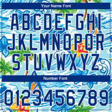 Загрузить изображение в средство просмотра галереи, Custom Stitched Blue Royal-White 3D Beach Hawaii Palm Trees And Flowers Sports Pullover Sweatshirt Hoodie