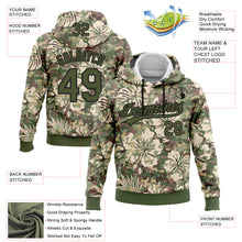 Load image into Gallery viewer, Custom Stitched Camo Olive-Black 3D Hawaii Palm Plant Sports Pullover Sweatshirt Salute To Service Hoodie
