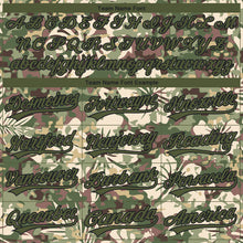 Load image into Gallery viewer, Custom Stitched Camo Olive-Black 3D Hawaii Palm Plant Sports Pullover Sweatshirt Salute To Service Hoodie