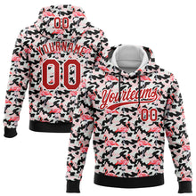 Laden Sie das Bild in den Galerie-Viewer, Custom Stitched Camo Red-White 3D Flamingo Sports Pullover Sweatshirt Salute To Service Hoodie