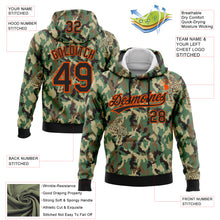 Laden Sie das Bild in den Galerie-Viewer, Custom Stitched Camo Black-Orange 3D Animal Tiger Sports Pullover Sweatshirt Salute To Service Hoodie