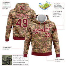 Laden Sie das Bild in den Galerie-Viewer, Custom Stitched Camo Crimson-Cream 3D Military Badge Sports Pullover Sweatshirt Salute To Service Hoodie