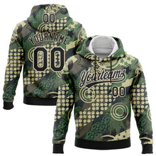 Laden Sie das Bild in den Galerie-Viewer, Custom Stitched Camo Black-Cream 3D Dots And Geometric Figures Sports Pullover Sweatshirt Salute To Service Hoodie
