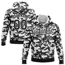 Laden Sie das Bild in den Galerie-Viewer, Custom Stitched Camo Black-White 3D Sports Pullover Sweatshirt Salute To Service Hoodie
