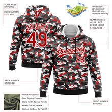 Laden Sie das Bild in den Galerie-Viewer, Custom Stitched Camo Red-White 3D Sports Pullover Sweatshirt Salute To Service Hoodie