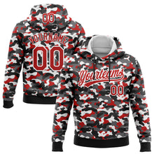 Laden Sie das Bild in den Galerie-Viewer, Custom Stitched Camo Red-White 3D Sports Pullover Sweatshirt Salute To Service Hoodie