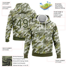 Laden Sie das Bild in den Galerie-Viewer, Custom Stitched Camo Olive-White 3D Sports Pullover Sweatshirt Salute To Service Hoodie