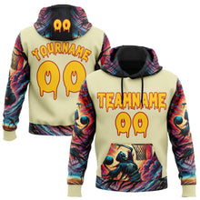 Загрузить изображение в средство просмотра галереи, Custom Yellow Red 3D Skull Basketball Player Sports Pullover Sweatshirt Hoodie