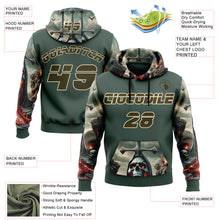 Load image into Gallery viewer, Custom Green Olive-City Cream 3D Skull Hell Cross Sports Pullover Sweatshirt Hoodie