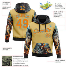 Load image into Gallery viewer, Custom Yellow Bay Orange-Shadow Blue 3D Skull Sports Pullover Sweatshirt Hoodie