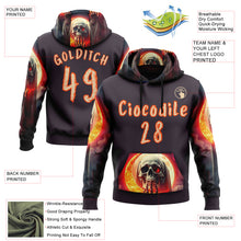 Load image into Gallery viewer, Custom Navy City Cream-Orange 3D Skull Sports Pullover Sweatshirt Hoodie