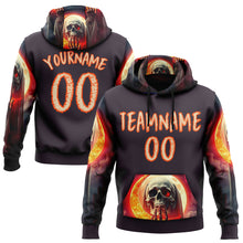 Load image into Gallery viewer, Custom Navy City Cream-Orange 3D Skull Sports Pullover Sweatshirt Hoodie