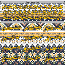 Загрузить изображение в средство просмотра галереи, Custom Stitched White Gold Gray Green-Navy 3D Mexico Aztec Pattern Sports Pullover Sweatshirt Hoodie