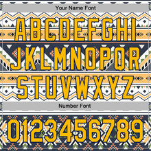 Загрузить изображение в средство просмотра галереи, Custom Stitched White Gold Gray Green-Navy 3D Mexico Aztec Pattern Sports Pullover Sweatshirt Hoodie