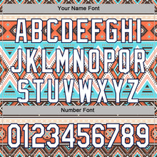 Загрузить изображение в средство просмотра галереи, Custom Stitched White Gray Orange Blue-Navy 3D Mexico Aztec Pattern Sports Pullover Sweatshirt Hoodie
