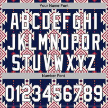 Загрузить изображение в средство просмотра галереи, Custom Stitched Navy White Cream Red-Steel Gray 3D Mexico Aztec Pattern Sports Pullover Sweatshirt Hoodie