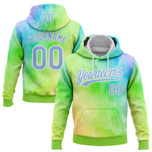 Загрузить изображение в средство просмотра галереи, Custom Stitched Tie Dye Light Blue-White 3D Sports Pullover Sweatshirt Hoodie