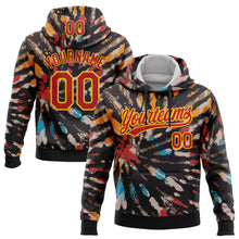Загрузить изображение в средство просмотра галереи, Custom Stitched Tie Dye Red-Yellow 3D Sports Pullover Sweatshirt Hoodie