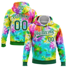 Загрузить изображение в средство просмотра галереи, Custom Stitched Tie Dye Kelly Green-White 3D Sports Pullover Sweatshirt Hoodie