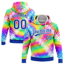 Загрузить изображение в средство просмотра галереи, Custom Stitched Tie Dye Thunder Blue-White 3D Sports Pullover Sweatshirt Hoodie