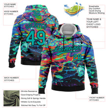 Загрузить изображение в средство просмотра галереи, Custom Stitched Black Aqua 3D Pattern Design Abstract Psychedelic Fluid Art Sports Pullover Sweatshirt Hoodie