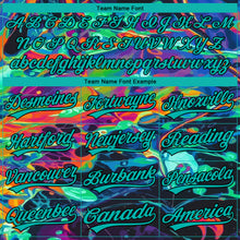 Загрузить изображение в средство просмотра галереи, Custom Stitched Black Aqua 3D Pattern Design Abstract Psychedelic Fluid Art Sports Pullover Sweatshirt Hoodie