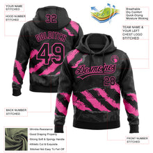 Laden Sie das Bild in den Galerie-Viewer, Custom Stitched Black Pink-Steel Gray 3D Pattern Design Splash Sports Pullover Sweatshirt Hoodie