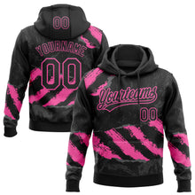 Laden Sie das Bild in den Galerie-Viewer, Custom Stitched Black Pink-Steel Gray 3D Pattern Design Splash Sports Pullover Sweatshirt Hoodie