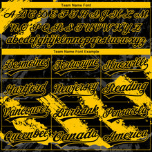 Load image into Gallery viewer, Custom Stitched Black Yellow-Steel Gray 3D Pattern Design Splash Sports Pullover Sweatshirt Hoodie