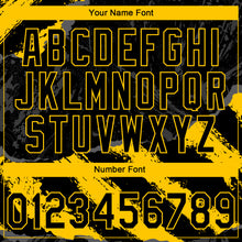 Load image into Gallery viewer, Custom Stitched Black Yellow-Steel Gray 3D Pattern Design Splash Sports Pullover Sweatshirt Hoodie